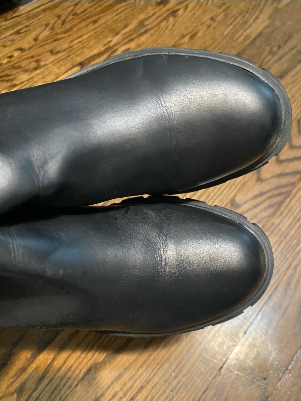 Black Lug Sole Chelsea Booties - Sleek Women's Ankle Boots - Picture 7 of 8